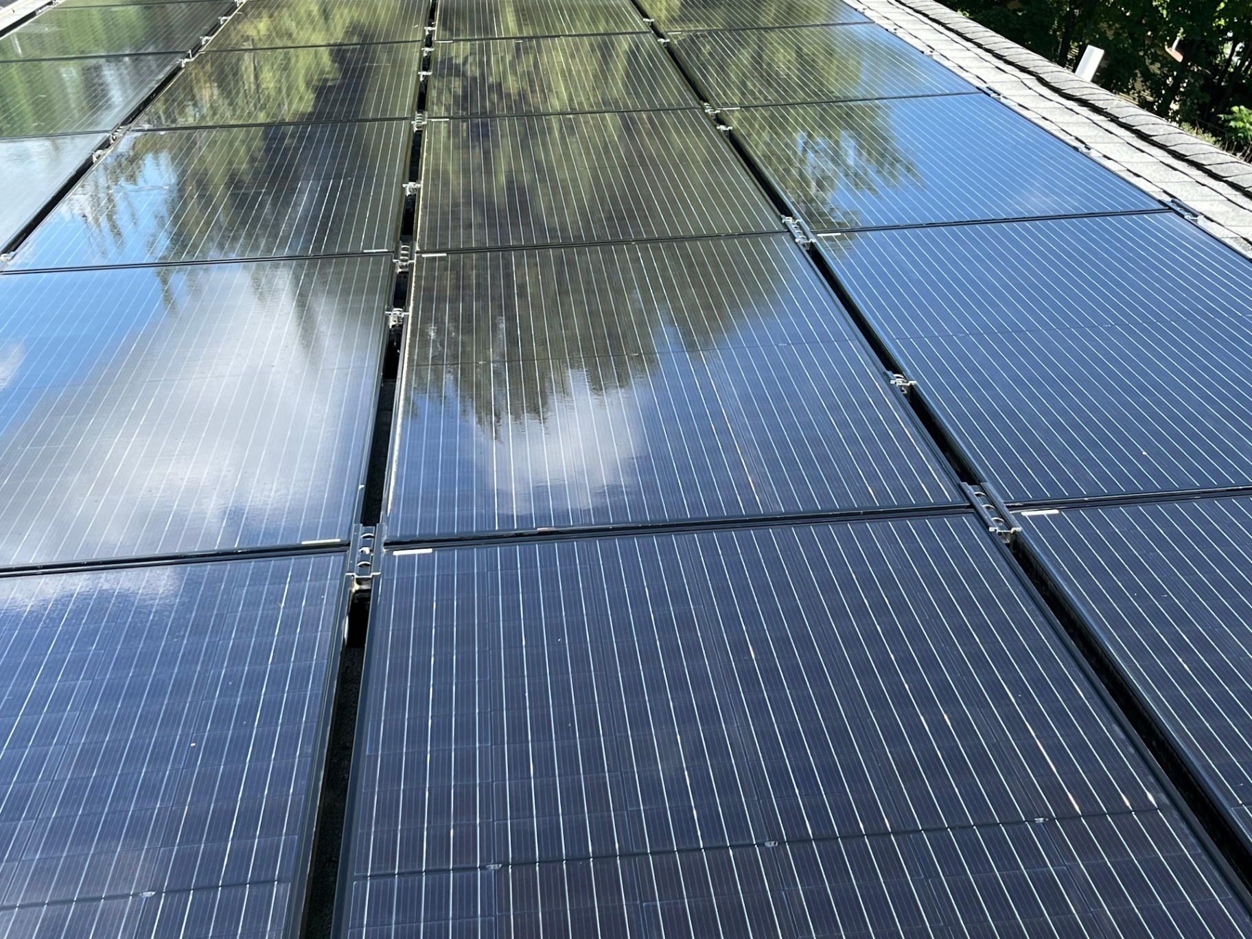 Clean solar panels after maintenance