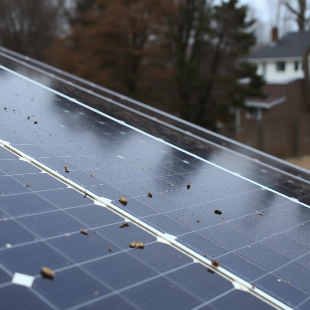 Solar Panel Cleaning in Worcester, MA — before Titan Government Services work
