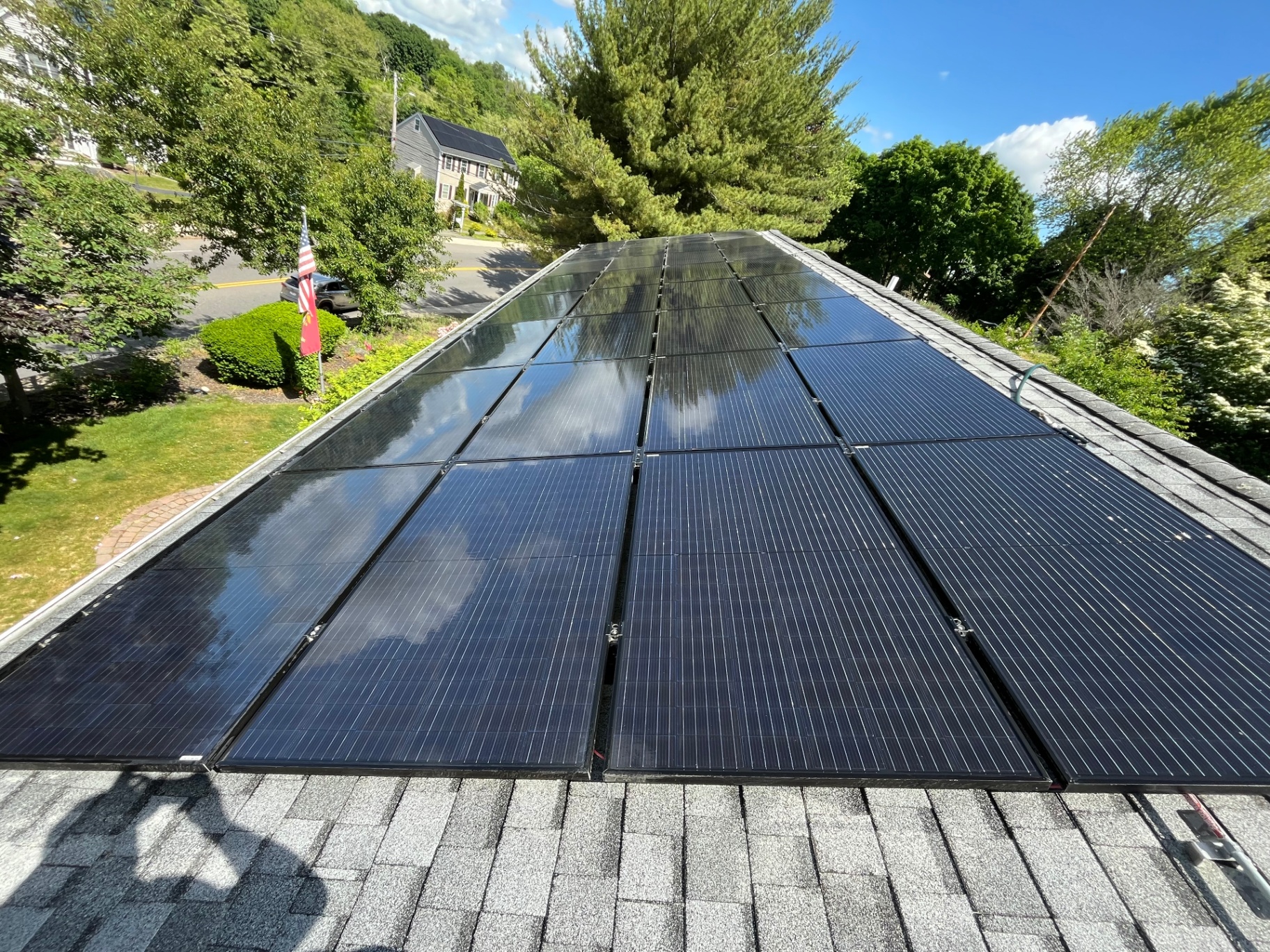 Clean solar panels after maintenance