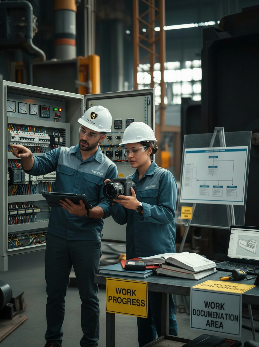 Industrial inspection equipment at a construction site