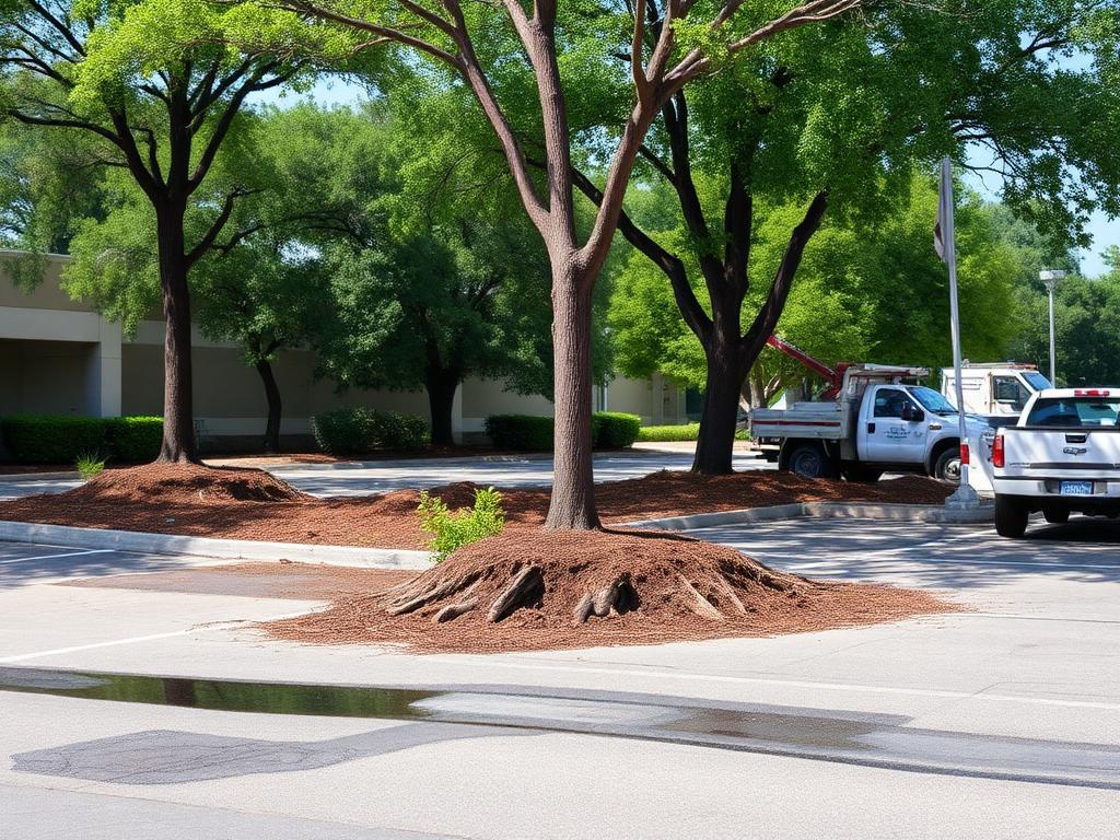 After — Hazardous Tree Removal — Facility Parking Area, Central Massachusetts · Government Facility